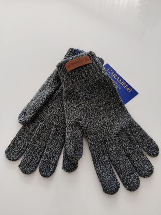 GUANTES DE PUNTO DE INVIERNO MARCA CARAMELO GRISES