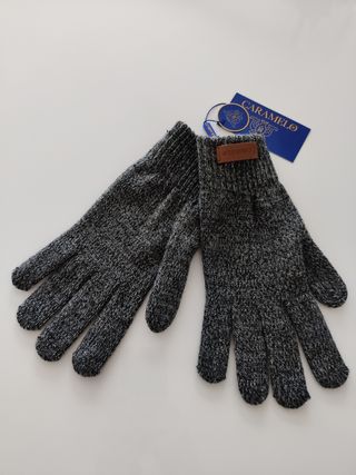 GUANTES DE PUNTO DE INVIERNO MARCA CARAMELO GRISES