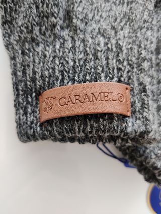 GUANTES DE PUNTO DE INVIERNO MARCA CARAMELO GRISES