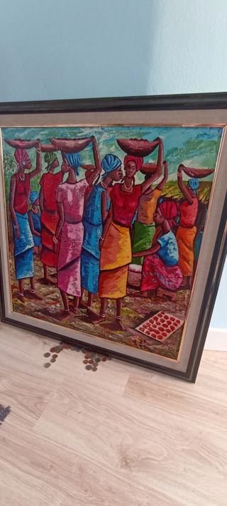 oleo sobre lienzo zoco Africa