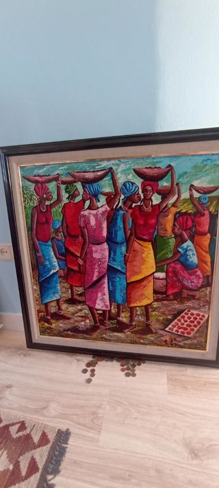 oleo sobre lienzo zoco Africa