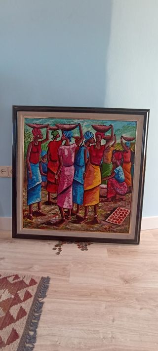 oleo sobre lienzo zoco Africa