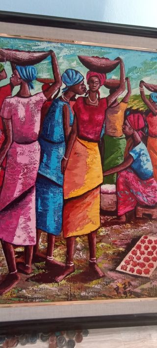 oleo sobre lienzo zoco Africa