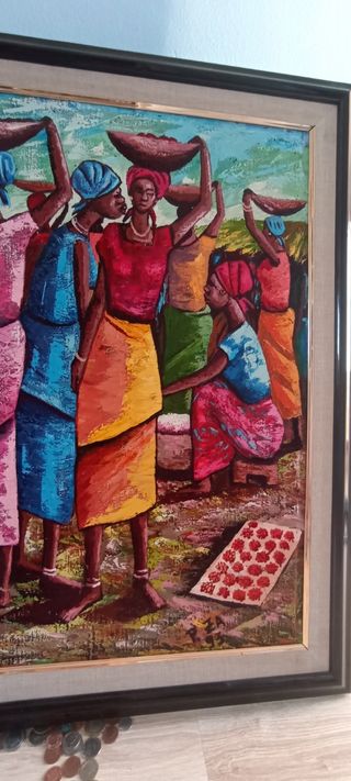 oleo sobre lienzo zoco Africa
