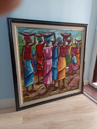 oleo sobre lienzo zoco Africa