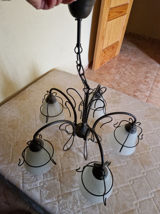 lámpara techo salón forja