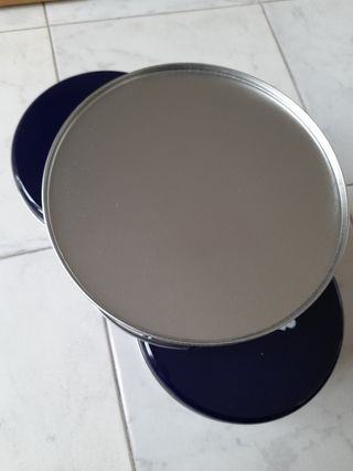 Set 3 scatole rotonde in latta Acqua alle Rose