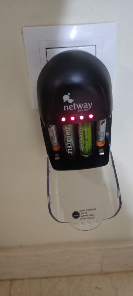 cargador pilas netway + pilas recargables
