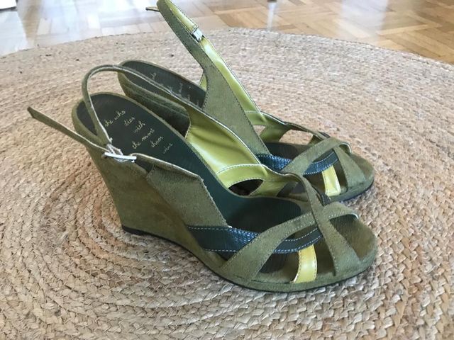 Sandalias cuña vintage