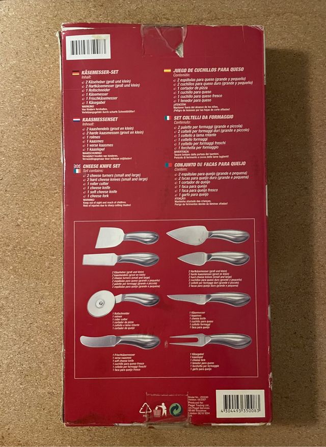 conjunto de facas de queijo (8 peças)