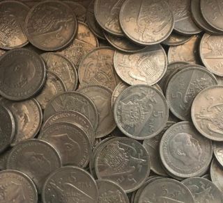 25 monedas 5 pesetas 1957