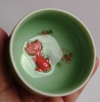 Cuenco de cerámica china con pez