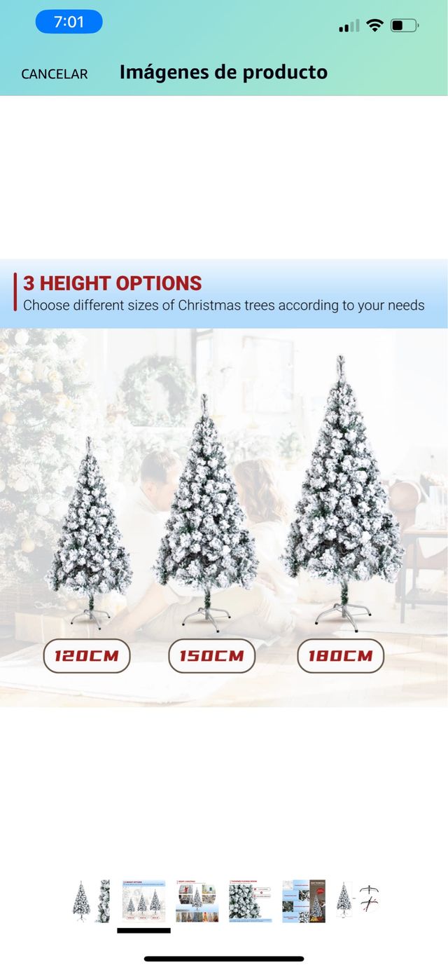 Árbol de navidad copos de nieve artificial nevado