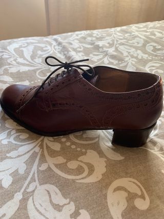 Zapatos piel camel Oferta