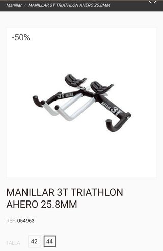 Manillar 3T ahero triatlón 25.8mm