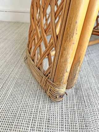 ESPECTACULAR BUTACA DE MIMBRE, AÑOS 70.