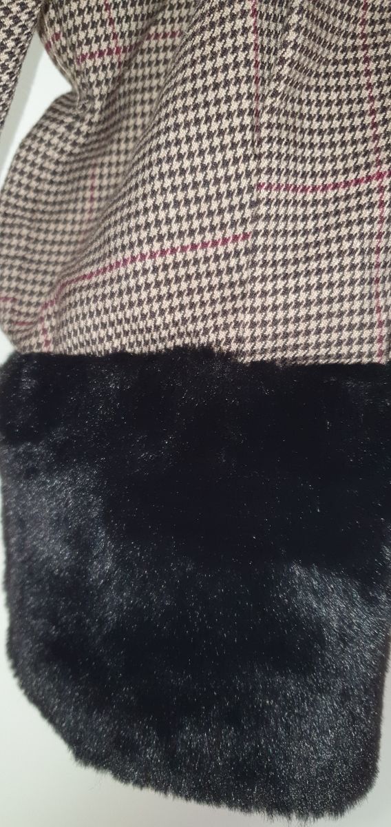 Zara Blusa manga 3/4 cuadritos y pelo talla XS