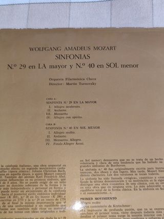 Mozart  – Sinfonia Nº 40 y 29