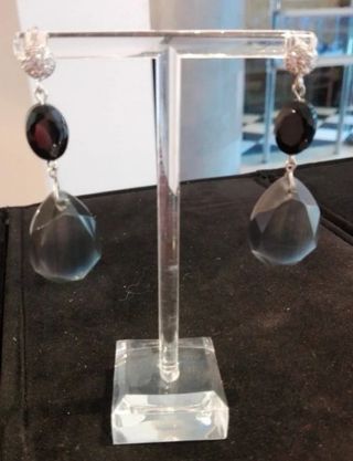 PENDIENTES EN ÁGATAS GRISES Y HEMATITES 🌷