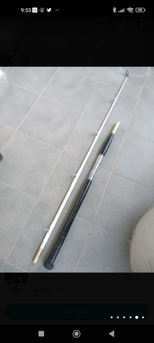 caña curricán para la pesca en barco vaya o pato