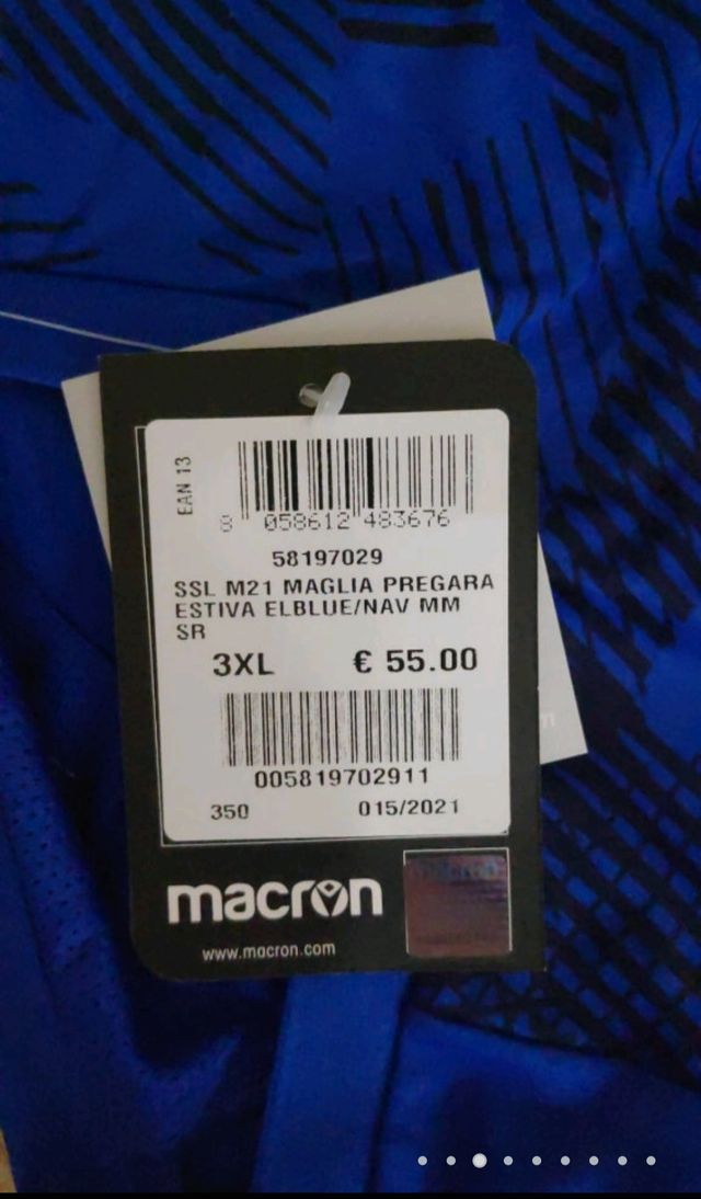 Camiseta Lazio 3xl Azul marca Macron