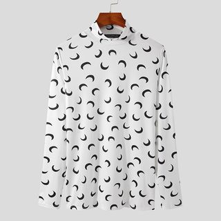 camiseta interior con estampado de cuello alto