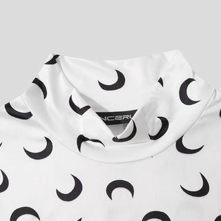 camiseta interior con estampado de cuello alto