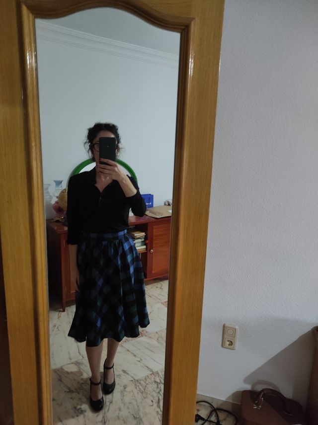 Falda vintage lana cuadros