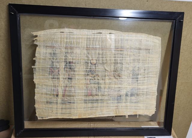 Fabulosa reproducción PAPIRO Egipcio en dorado 