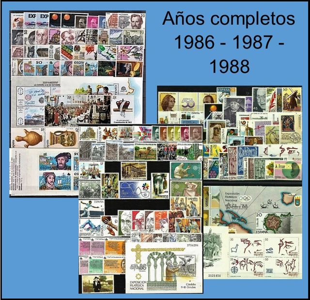 1986-1987-1988 Años completos sellos nuevos