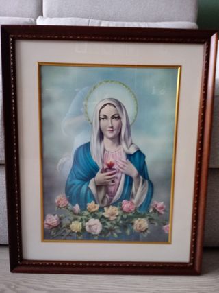 Quadro religioso con vetro.