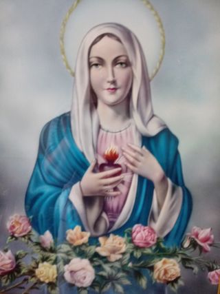 Quadro religioso con vetro.