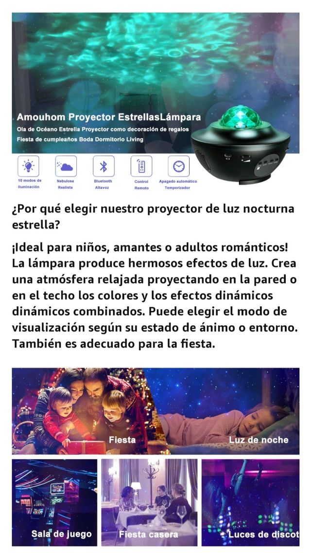 Lámpara Proyector Estrellas & Océano 💫🌊💫