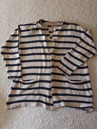 chaqueta cárdigan de rayas manga 3/4 vintage