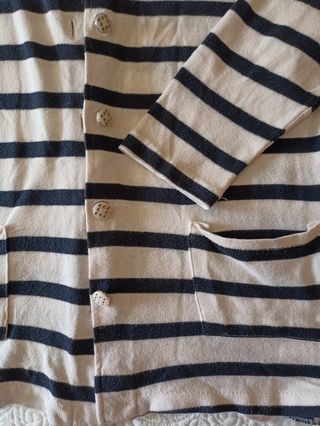 chaqueta cárdigan de rayas manga 3/4 vintage