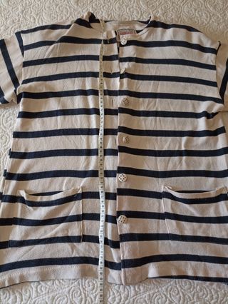 chaqueta cárdigan de rayas manga 3/4 vintage
