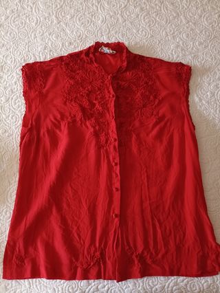 Blusa vintage de seda natural de indonesia