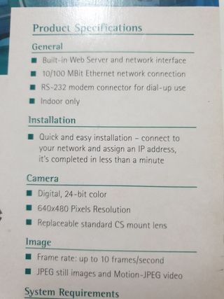 Axis 2100 Network Camera, Nueva