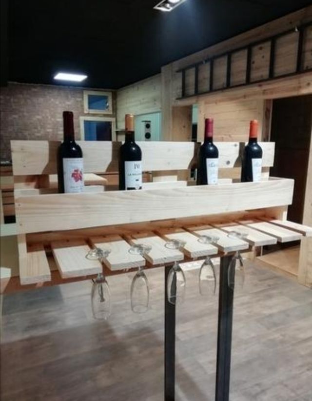 botellero madera natural