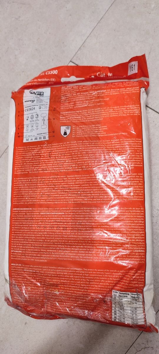 buzo de protección quimica y biologica