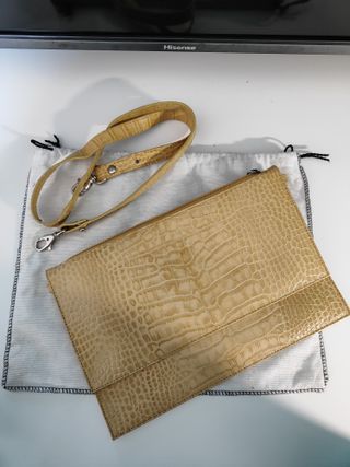 Borsa a mano da donna I SANTI in similpelle gialla