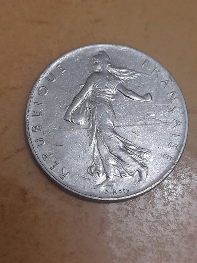 Moneda 1 franco francia, 5 euros.