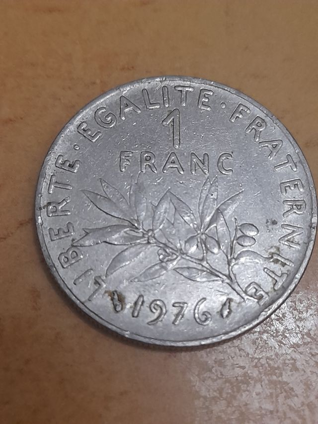 Moneda 1 franco francia, 5 euros.