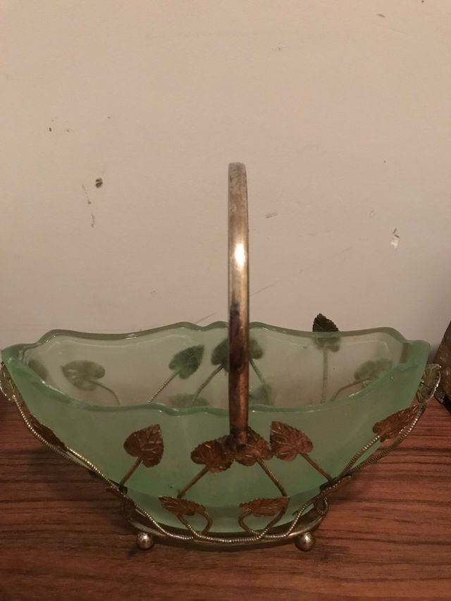 Cesta metal y cristal