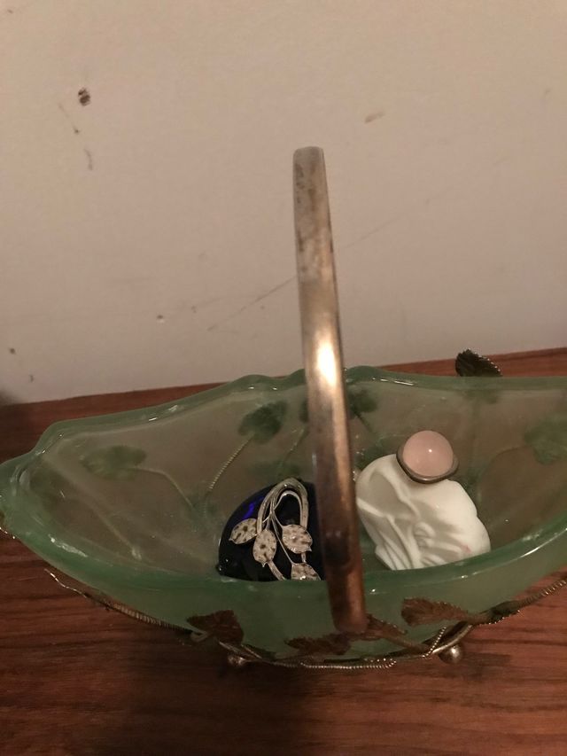 Cesta metal y cristal