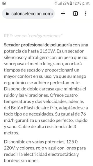 secador de pelo 
