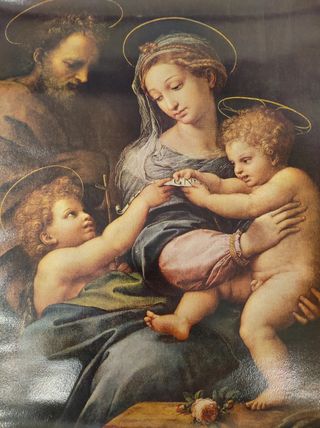 Oleografia "La Sagrada Familia con San Juanito "
