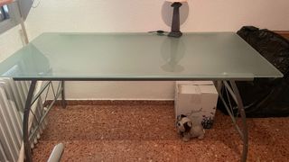 Mesa oficina cristal 160x78