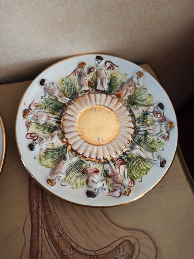 Capodimonte 4  tazzine da caffè c/ piattino