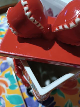 porta biscotti natalizio in ceramica con coperchio